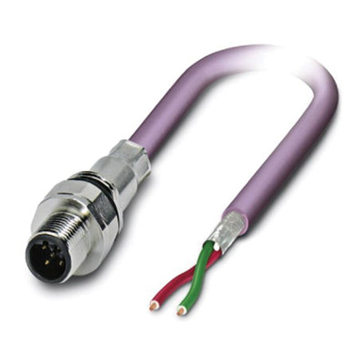 Phoenix Contact Male 2 way M12 to Bus Cable, 2m