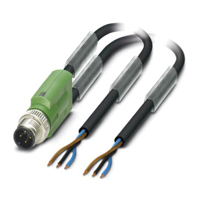 Phoenix Contact Male 3 way M12 to Sensor Actuator Cable, 3m