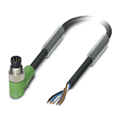 Phoenix Contact Right Angle Male 5 way M8 to Sensor Actuator Cable, 5m