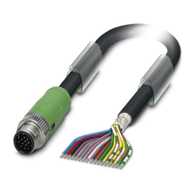 Phoenix Contact Male 17 way M12 to Sensor Actuator Cable, 1.5m
