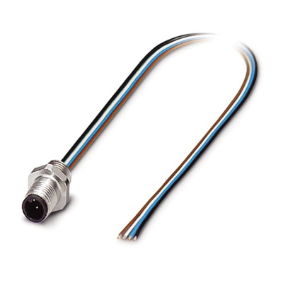 Phoenix Contact Straight Male 4 way M5 to Unterminated Sensor Actuator Cable, 500mm