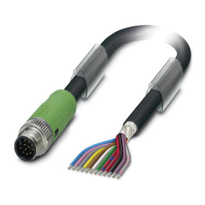 Phoenix Contact Male 12 way M12 to Sensor Actuator Cable, 10m