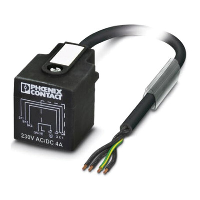 Phoenix Contact Female 4 way M12 to DIN 43650 Form A Sensor Actuator Cable, 3m
