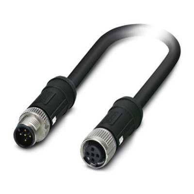 Phoenix Contact Male 5 way M12 to Female 5 way M12 Sensor Actuator Cable, 5m