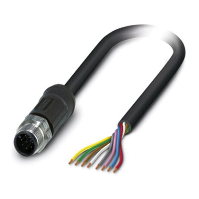 Phoenix Contact Male 8 way M12 to Sensor Actuator Cable, 10m