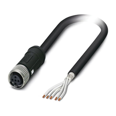Phoenix Contact Female 5 way M12 to Unterminated Sensor Actuator Cable, 10m