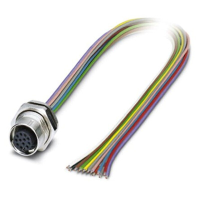 Phoenix Contact 12 way M12 to 12 way Unterminated Sensor Actuator Cable, 2m