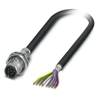 Phoenix Contact 8 way M12 to 8 way Unterminated Sensor Actuator Cable, 1m