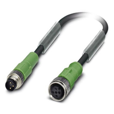 Phoenix Contact Male 3 way M8 to Female 3 way M12 Sensor Actuator Cable, 3m