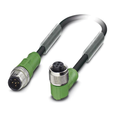 Phoenix Contact Male 5 way M12 to Female 5 way M12 Sensor Actuator Cable, 300mm