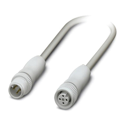 Phoenix Contact Straight Female 4 way M12 to Straight Male 4 way M12 Sensor Actuator Cable, 600mm