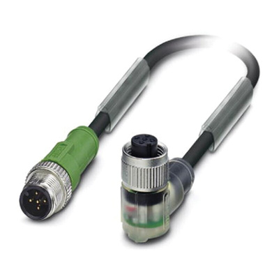 Phoenix Contact Male 5 way M12 to Female 5 way M12 Sensor Actuator Cable, 600mm