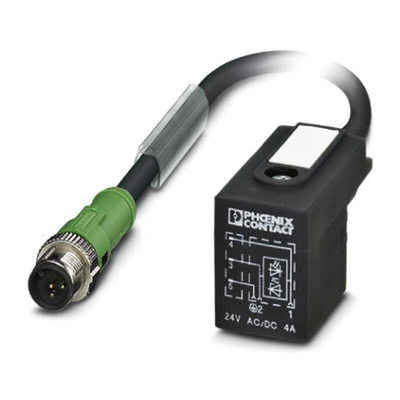 Phoenix Contact Male 3 way M12 to DIN 43650 Form B Sensor Actuator Cable, 300mm