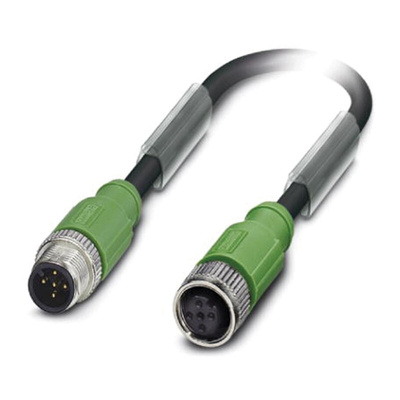 Phoenix Contact Male 5 way M12 to Female 5 way M12 Sensor Actuator Cable, 300mm