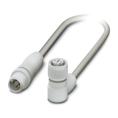Phoenix Contact Male 4 way M12 to Female 4 way M12 Sensor Actuator Cable, 1.5m