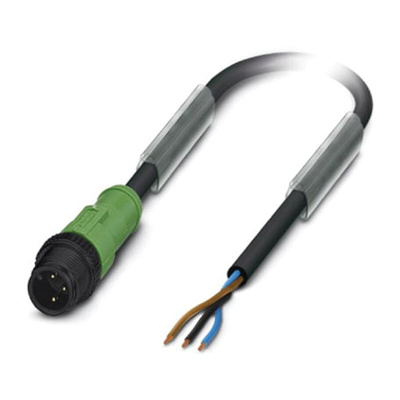 Phoenix Contact Male 3 way M12 to Sensor Actuator Cable, 10m