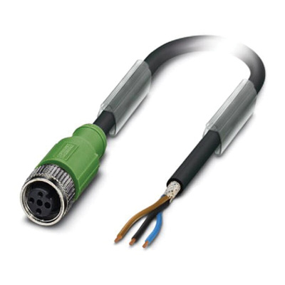 Phoenix Contact Female 3 way M12 to Sensor Actuator Cable, 5m