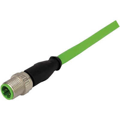 HARTING Straight Male 4 way M12 to Straight Male 4 way M12 Sensor Actuator Cable, 1m