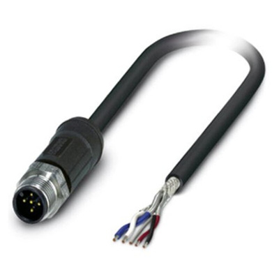 Phoenix Contact Straight Male 5 way M12 to Unterminated Bus Cable, 2m