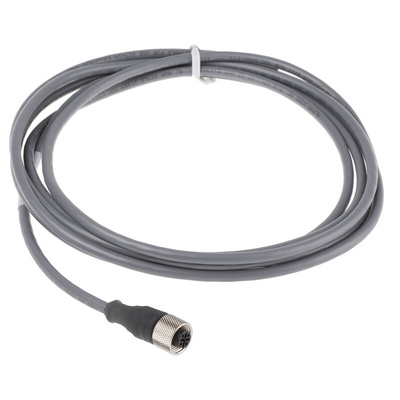 Alpha Wire Straight Female 4 way M12 to Unterminated Sensor Actuator Cable, 3m