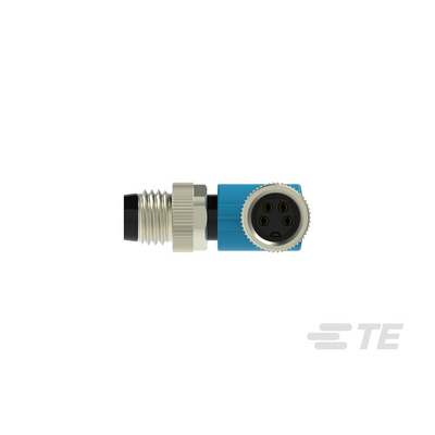 TE Connectivity Right Angle Female; Male 4 way M8 to Straight 4 way M8 Sensor Actuator Cable, 500mm
