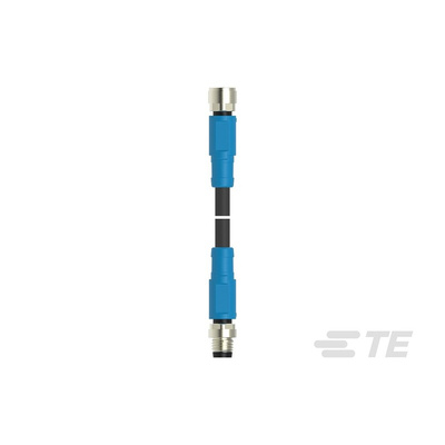 TE Connectivity Straight Female; Male 4 way M8 to Straight 4 way M8 Sensor Actuator Cable, 500mm