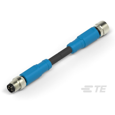 TE Connectivity Straight Female; Male 4 way M8 to Straight 4 way M8 Sensor Actuator Cable, 500mm