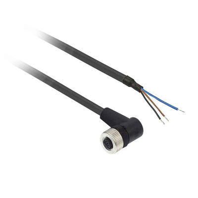 Telemecanique Sensors Right Angle Female 3 way M12 to Unterminated Sensor Actuator Cable, 10m
