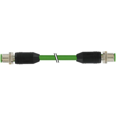 Murrelektronik Limited Straight Male 4 way M12 to Straight Male 4 way M12 Communication Cable, 300mm