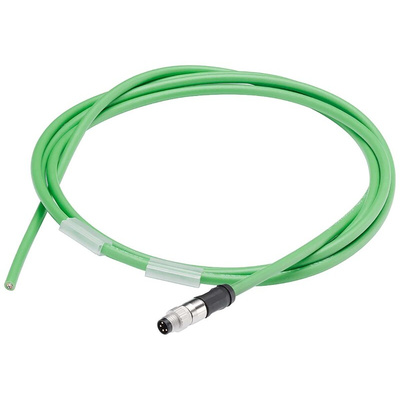 Siemens Male 4 way M8 to Unterminated Bus Cable, 2m