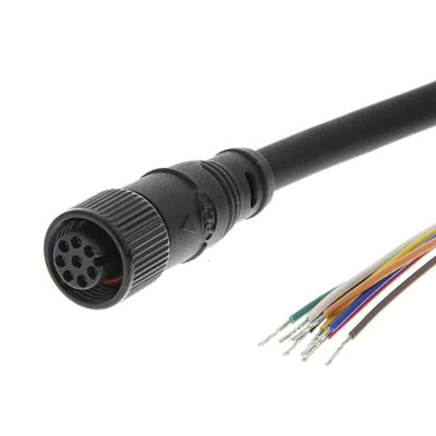 Omron Female 8 way M12 to Unterminated Sensor Actuator Cable, 5m