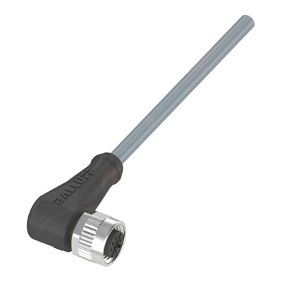 BALLUFF Right Angle Female M12 to Unterminated Sensor Actuator Cable, 3m