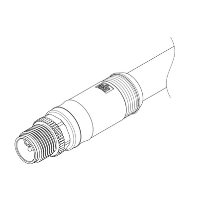 Brad from Molex Straight Male M12 to Sensor Actuator Cable, 2m