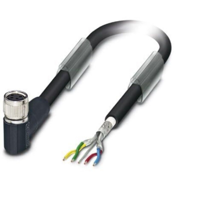 Phoenix Contact Right Angle Female M12 to Bus Cable, 10m