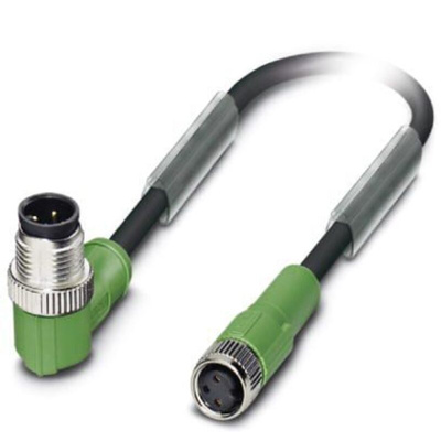 Phoenix Contact Male M12 to Straight Female M8 Sensor Actuator Cable, 600mm