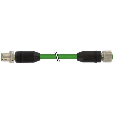 Murrelektronik Limited Straight Male 4 way M12 to Straight Female 4 way M12 Connector & Cable, 5.7m