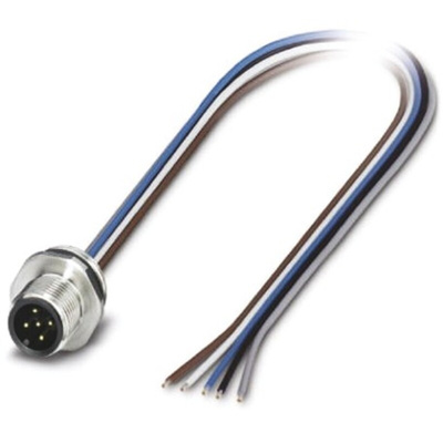 Phoenix Contact Straight Male 5 way M12 to Unterminated Sensor Actuator Cable, 5m