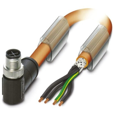 Phoenix Contact Male 4 way M12 to Unterminated Sensor Actuator Cable, 3m