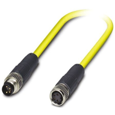 Phoenix Contact Straight Female 4 way M8 to Straight Male 4 way M8 Sensor Actuator Cable, 1.5m