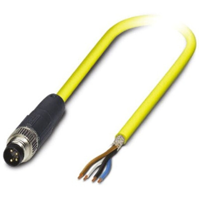 Phoenix Contact Straight Male 4 way M8 to Unterminated Sensor Actuator Cable, 5m