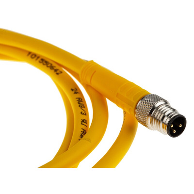 Turck Female 3 way M8 to Male M8 Sensor Actuator Cable, 2m