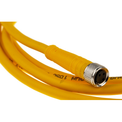 Turck Female 3 way M8 to Male M8 Sensor Actuator Cable, 2m