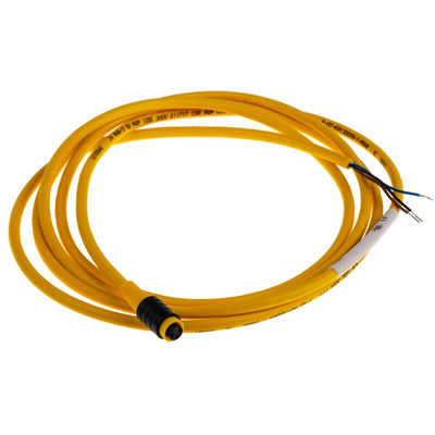 Turck Female 3 way M8 to Unterminated Sensor Actuator Cable, 2m