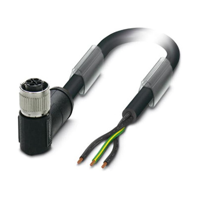 Phoenix Contact Right Angle Female 3 way M12 to Unterminated Sensor Actuator Cable, 1m