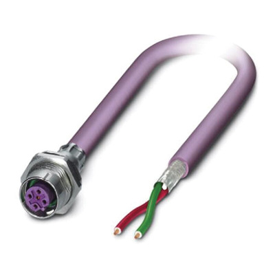 Phoenix Contact Female 2 way M12 to Bus Cable, 2m