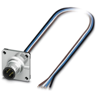 Phoenix Contact Male 4 way M12 to Sensor Actuator Cable, 500mm
