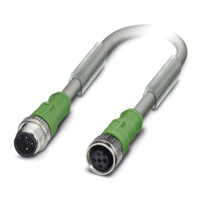 Phoenix Contact Male 3 way M12 to Female 3 way M12 Sensor Actuator Cable, 3m