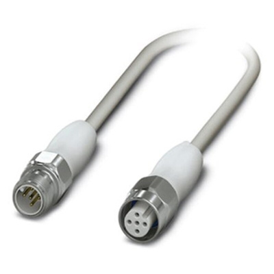 Phoenix Contact Male 5 way M12 to Female 5 way M12 Sensor Actuator Cable, 1.5m