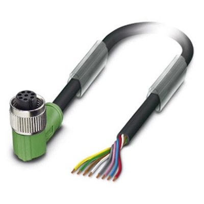 Phoenix Contact Female 8 way M12 to 8 way Unterminated Sensor Actuator Cable, 1.5m