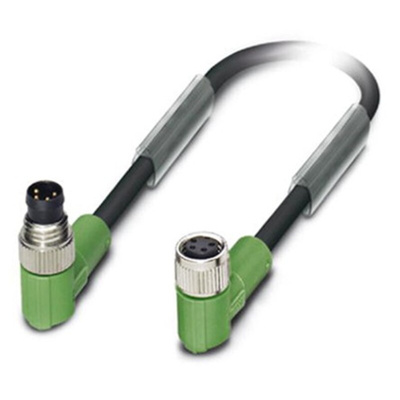 Phoenix Contact Male 4 way M8 to Female 4 way M8 Sensor Actuator Cable, 3m